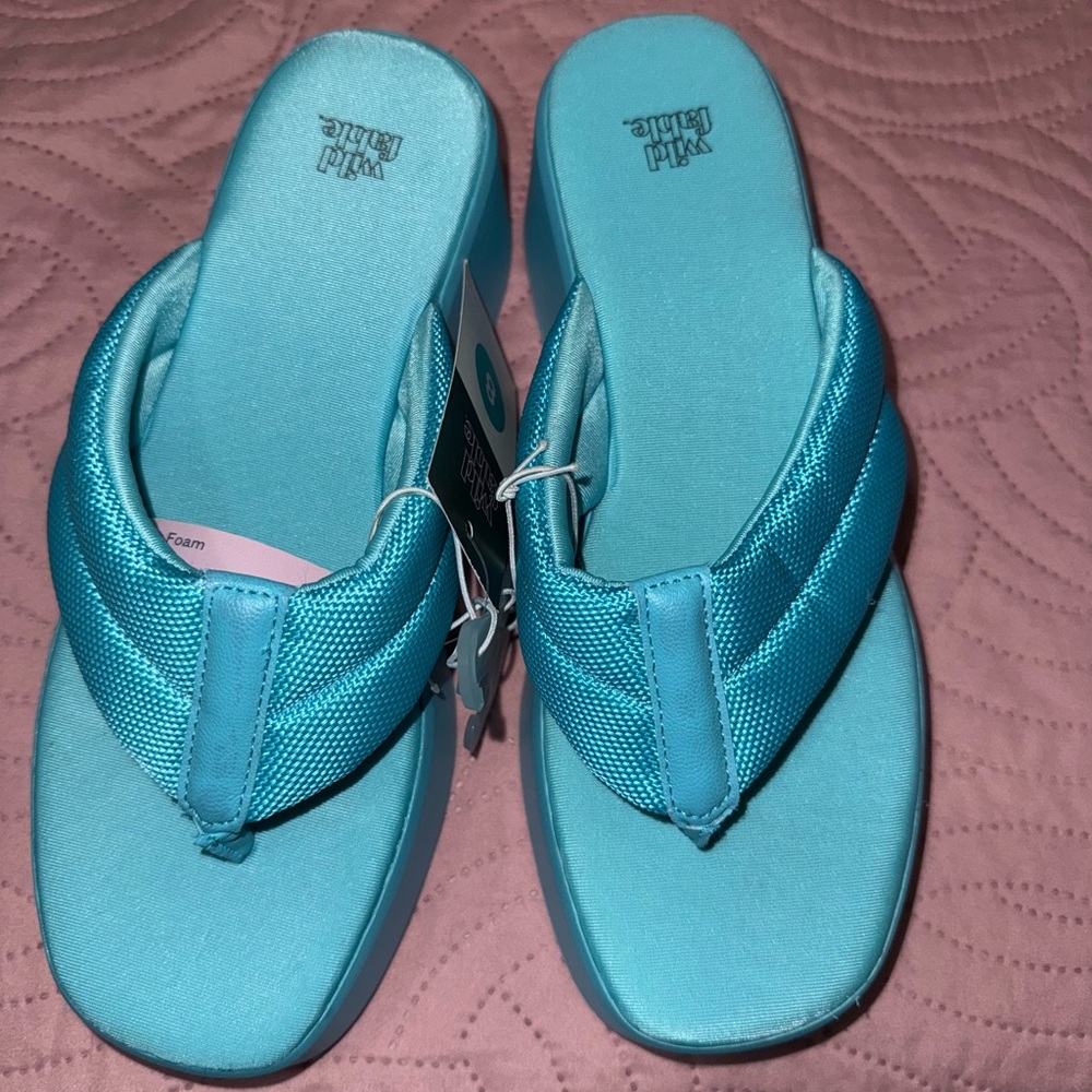 Wild Fable Turquoise Platform Flip Flops - Picture 4 of 5